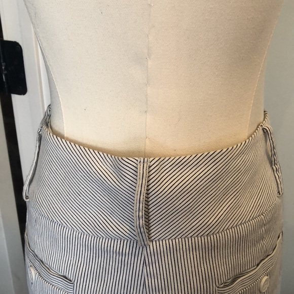 Anthropologie Designer Pants White w/Blue pinstripes EUC - Picture 4 of 7
